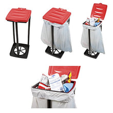 Load image into Gallery viewer, Wakeman Portable Trash Bag Holder- Collapsible Trashcan for Garbage and Indoor/Outdoor Use Outdoors -Ideal for Camping Recycling and More (Red)