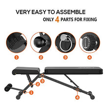 Load image into Gallery viewer, Weight Bench Adjustable Workout Bench Press Foldable Incline/Decline Lifting Exercise Bench Strength Training Benches for Home Gym