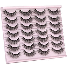 Load image into Gallery viewer, False Eyelashes 14mm Faux 3D Mink Lashes Natural Look Fluffy Cat Eye Wispy Lashes Pack by Kiromiro, 14 Pairs