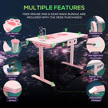 Load image into Gallery viewer, EUREKA ERGONOMIC I1-S Pink Gaming Desk, 43.3" Small Home Office PC Gaming Computer Desk, T-Shaped Writing Study Tables Popular Gift for Girlfriend Female E-Sports Lover