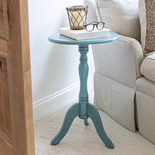 Load image into Gallery viewer, Decor Therapy Simplify Pedestal Accent Table, Turquoise blue