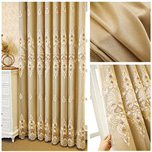 Load image into Gallery viewer, Curshimer Luxury Double Layer Blackout Curtain with Sheer European Embroidered Window Drape for Living Room Sliding Glass Door, 1 Panel (Beige, W 78'' x H 86'')