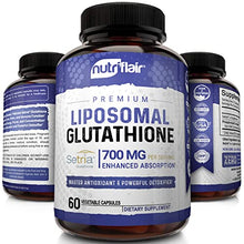 Load image into Gallery viewer, NutriFlair Liposomal Glutathione Setria® 700mg - Pure Reduced, Stable, Active Form L Glutathione reductase (GSH), Enhanced Absorption - Non GMO Antioxidant, Detox, Cardiovascular, Brain, Immune Health