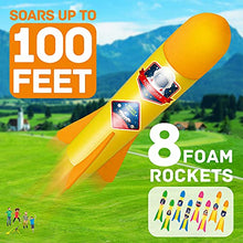 Load image into Gallery viewer, YEEBAY Rocket Air Launch Toy for Kids Age of 3, 4, 5, 6, 7, 8+ Years Old Boys, Girls, 2 Pack Stomp Launchers & 8 Colorful Foam Rockets, Fun Outdoor Game, Ideal Xmas Birthday Gift