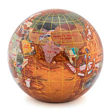 Load image into Gallery viewer, KALIFANO 4" (110 mm) Gemstone Globe Paperweight with Copper Color Opalite Ocean Color