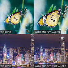 Load image into Gallery viewer, Phone Camera Lens Pro with Tripod - ANGFLY 4K HD 2 in 1 Aspherical Wide Angle Lens & Super Macro Lens,Clip-On Cell Phone Camera Lenses Compatible with iPhone,Android,Samsung Mobile Phones and Tablets