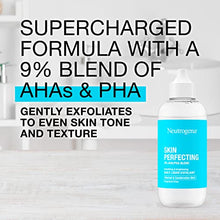 Load image into Gallery viewer, Neutrogena Skin Perfecting Daily Liquid Facial Exfoliant with 9% AHA/PHA Blend for Normal & Combination Skin, Smoothing & Brightening Leave-On Exfoliator, Oil- & Fragrance-Free, 4 fl. oz