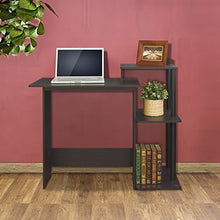 Load image into Gallery viewer, FURINNO Efficient Home Laptop Notebook Computer Desk, Square Side Shelves, Espresso/Black