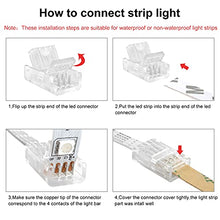 Load image into Gallery viewer, RGBZONE 32.8ft 4 Pin RGB Extension Cable Wire Cord and 5Pcs 4 Pin LED Light Strip Connectors Strip to Wire Quick Connection for 10mm Wide Waterproof or Non-Waterproof 5050 3528 LED RGB Strip Light
