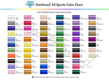 Load image into Gallery viewer, Simthread 63 Brother Colors Polyester Embroidery Machine Thread Kit 40 Weight for Brother Babylock Janome Singer Pfaff Husqvarna Bernina Embroidery and Sewing Machines 550Y