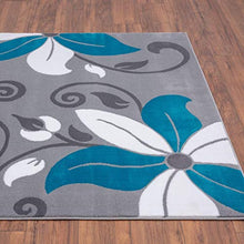 Load image into Gallery viewer, Luxe Weavers 9242 Victoria Modern Turquoise Floral Area Rug 8x10