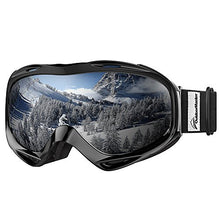 Load image into Gallery viewer, OutdoorMaster OTG Ski Goggles - Over Glasses Ski/Snowboard Goggles for Men, Women & Youth - 100% UV Protection (Black Frame + VLT 10% Grey Lens with REVO Silver)