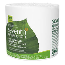 Load image into Gallery viewer, Seventh Generation White Toilet Paper 2-ply 100% Recycled Paper, 500 sheets, Pack of 60