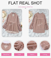 Load image into Gallery viewer, Biucly Womens Spring Summer Boho Tops Lantern Long Sleeve V Neck Pom Pom Shirts Casual Flowy Chiffon Blouses for Women Fashion 2022,US 16-18(XL),Pink