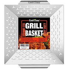 Load image into Gallery viewer, Cook Time BBQ Grill Vegetable Basket Stainless Steel Grilling Woks-Non Stick Large Veggie Barbecue Accessory for Outdoor Grill,Heavy Duty 1.5X Thicker,13.75X12X2.5inches