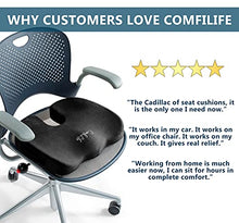 Load image into Gallery viewer, ComfiLife Gel Enhanced Seat Cushion - Non-Slip Orthopedic Gel & Memory Foam Coccyx Cushion for Tailbone Pain - Office Chair Car Seat Cushion - Sciatica & Back Pain Relief (Black)