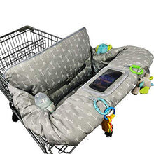 Load image into Gallery viewer, Shopping Cart Cover for Baby boy Girl, Anti Slip Design, Cotton High Chair Cover, Machine Washable for Infant, Toddler, Grocery Cover Large (Grey)