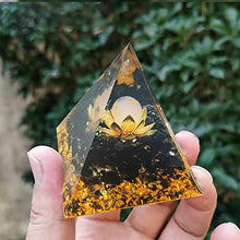 Load image into Gallery viewer, Crystal Spheres Orgone Pyramid Amethyst Obsidian Stone Protection Crystals Chakra Meditation Pyramid Energy Generator Healing Stones Attract Wealth Lucky Home Decor Lucky Crystals