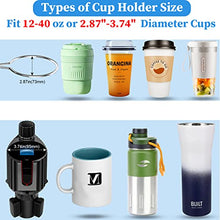Load image into Gallery viewer, Car Cup Holder Expander Tray, 4-in-1 Detachable Upgraded Car Food Tray Table with Dual Cup Holder, Phone Holder, 360°Rotation Adjustable Base, Road Trip Essentials Car Accessories for Men and Women