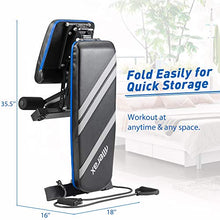 Load image into Gallery viewer, Merax Adjustable Workout Bench with Resistance Bands, Folding Utility 500LBS Super Max Weight Bench 7 Position AB Incline Gym Equipment