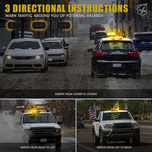 Load image into Gallery viewer, Xprite LED Rooftop Strobe Beacon Lights, Magnetic Base Emergency Traffic Hazard Warning Caution Lightbar w/ 38 Flashing Modes & Controller, for Construction Vehicles Snowplow Mail Trucks - White Amber