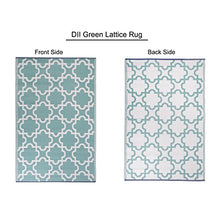 Load image into Gallery viewer, DII Reversible Outdoor Lattice Woven Rug, 4x6 Ft, Aqua