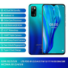 Load image into Gallery viewer, Unlocked Smartphones Ulefone Note 9P, 16MP + 5MP + 2MP, Dual Sim Phones Unlocked, Andorid 10 4GB+64GB ROM, 6.52" FHD, Fingerprint Face Detection, 4500mAh high Capacity Battery, AT&T, T-Mobile - Blue