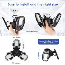 Load image into Gallery viewer, Motion Activated LED Garage Lights, 80W Motion Sensor Deformable LED Garage Ceiling Lights with 3 Adjustable Wings, 8000LM, E26 LED Shop Lights for Warehouse, Barn, Basement