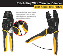 Load image into Gallery viewer, TITAN 11477 Ratcheting Wire Terminal Crimper Tool for Insulated Terminals, Fixed Jaw Crimper