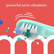Load image into Gallery viewer, hum by Colgate Smart Battery Toothbrush Kit, Sonic Toothbrush Handle with 2 Refill Heads and Travel Case, Teal, Amazon exclusive