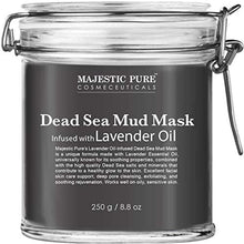 Load image into Gallery viewer, MAJESTIC PURE Dead Sea Mud Mask with Lavender Oil - Natural Face and Skin Care - Helps Reducing Pores and Appearances of Acne and Blackheads - Soothing, Therapeutic, and Nourishing - 8.8 oz