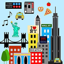 Load image into Gallery viewer, City Baby Crinkle & Teething Tag Square Tummy Time Stroller Toy 8x8 inch (New York City)