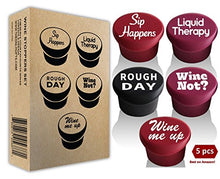 Load image into Gallery viewer, 5 Wine Stoppers + Gift Box - Perfect Wine Gift Accessory, Set of 5 Funny Silicone Wine Reusable Caps Stoppers for Wine and Beer Bottles – Vinaka Wine Stoppers