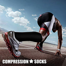 Load image into Gallery viewer, CHARMKING Compression Socks for Women & Men Circulation (3 Pairs) 15-20 mmHg is Best Athletic for Running, Flight Travel, Crossfit, Cycling, Pregnant - Boost Performance, Durability (S/M, Black)