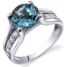 Load image into Gallery viewer, London Blue Topaz Solitaire Style Ring Sterling Silver 2.25 Carats Size 9