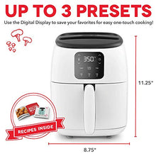 Load image into Gallery viewer, Dash Tasti-Crisp™ Digital Air Fryer with AirCrisp® Technology, Custom Presets, Temperature Control, and Auto Shut Off Feature, 2.6 Quart - White