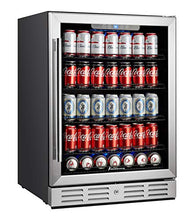 Load image into Gallery viewer, Kalamera 24 inch Beverage Refrigerator - 154 Cans Capacity Beverage Cooler- Fit Perfectly into 24" Space Built in Counter or Freestanding - for Soda, Water, Beer or Wine - For Kitchen or Bar with Blue Interior Light