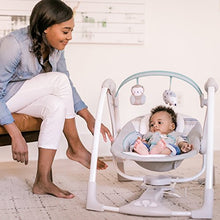 Load image into Gallery viewer, Ingenuity Compact Portable Baby Swing with Soothing Music and 2 Plush Toys - Abernathy