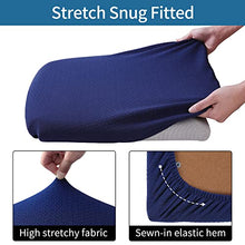 Load image into Gallery viewer, smiry Seat Covers for Dining Room Chairs Stretch Jacquard Dining Room Chair Seat Covers Set of 2, Navy Blue