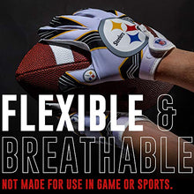 Load image into Gallery viewer, Franklin Sports Youth Football Receiver Gloves For Kids, NFL Team Logos and Silicone Palm