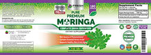 Load image into Gallery viewer, Moringa Oleifera 180 Capsules – 100% Pure Leaf Powder - Max 1000mg Per Serving - Complete Green Superfood Supplement - Full 3 Month Supply - Pure Miracle Tree Moringa Super Greens Powder Vegan Caps