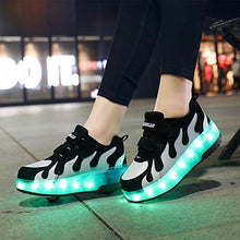 Load image into Gallery viewer, AIkuass Roller Shoes for Girls Boys Kids Dual Wheel LED Blinking Skate Sneaker Shoes