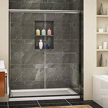Load image into Gallery viewer, SUNNY SHOWER Semi-Frameless Shower Door Glass Sliding Design Bathroom Shower Enclosure 1/4" Clear Glass, Brushed Nickel Finish, 60" x 72" Glass Shower Door