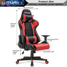 Load image into Gallery viewer, Homall Gaming Office High Back Computer PU Leather Desk PC Racing Executive Ergonomic Adjustable Swivel Task Chair with Headrest and Lumbar Support, Bk/Red
