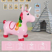 Load image into Gallery viewer, INPANY Pink Unicorn Hopper, Horse Hopper, Bouncy Inflatable Animal Ride-on Toy for Children, Boys and Girls, Toddlers (Pump Included)