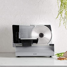 Load image into Gallery viewer, VonShef Meat Slicer Electric Stainless Steel Food Cutting Machine Deli Meats, Cheese, Bread, Vegetables – Thickness Control, Sliding Plate, Food Pusher, Anti Slip Feet
