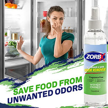 Load image into Gallery viewer, ZORBX Strong Odor Remover Spray - Unscented Odor Eliminator Spray for Pet, Urine, and Shoe | Stronger Deodorizer Spray, Pack of 4 (7.5 Oz Each)