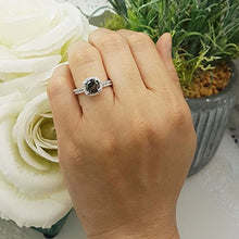 Load image into Gallery viewer, Dazzlingrock Collection 2.00 Carat (ctw) 14K Round Cut Black & White Diamond Engagement Ring Set 2 CT, White Gold, Size 7