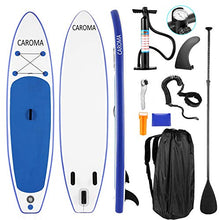 Load image into Gallery viewer, Caroma 126inch Inflatable Stand Up Paddle Board, Premium SUP Accessories, Bottom Fin for Paddling, Leash, Hand Pump and Backpack, Non-Slip Deck, Youth & Adult Standing Boat (Navy Blue, 126inch)
