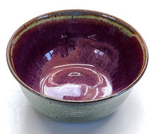 Load image into Gallery viewer, Handmade Ceramic Ice Cream Bowl with Floating Blue and Boysenberry Glazes